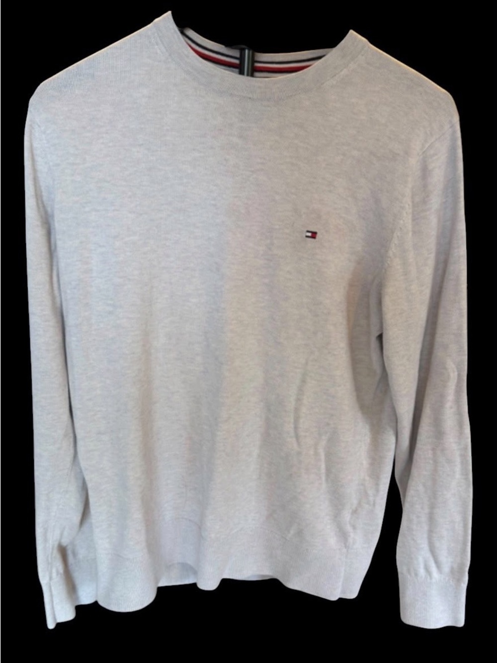 Tommy Hilfiger Men's Heather Light Gray Crewneck Sweater